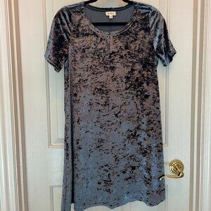 S/S Light Blue Suede Dress